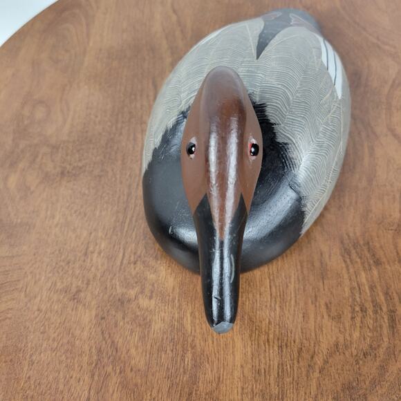 Vintage Wildflower Decoys Canvasback Drake Duck Sculpture Wood Carved Handmade - Picture 4 of 13